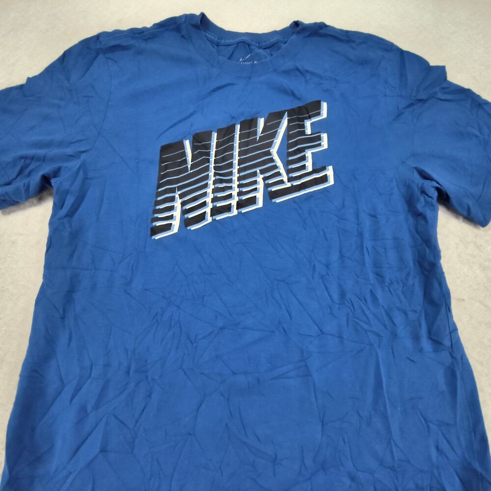 Nike Tee Casual Short Sleeve Crew Neck Shirt Mens Size Small S Blue Black White